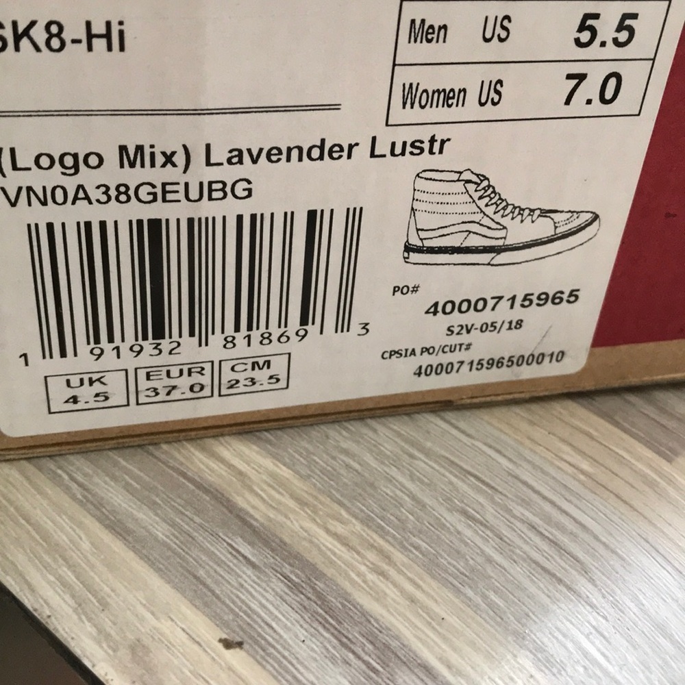 NWT VANS SK8-HI Logo Mix Lavender WMNS AUTHENTIC - Picture 7 of 7